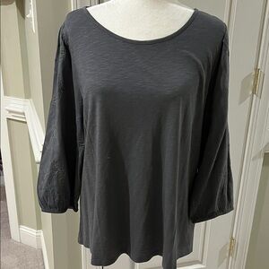 J. Jill Long Sleeve Top, Smoke, NWT, L